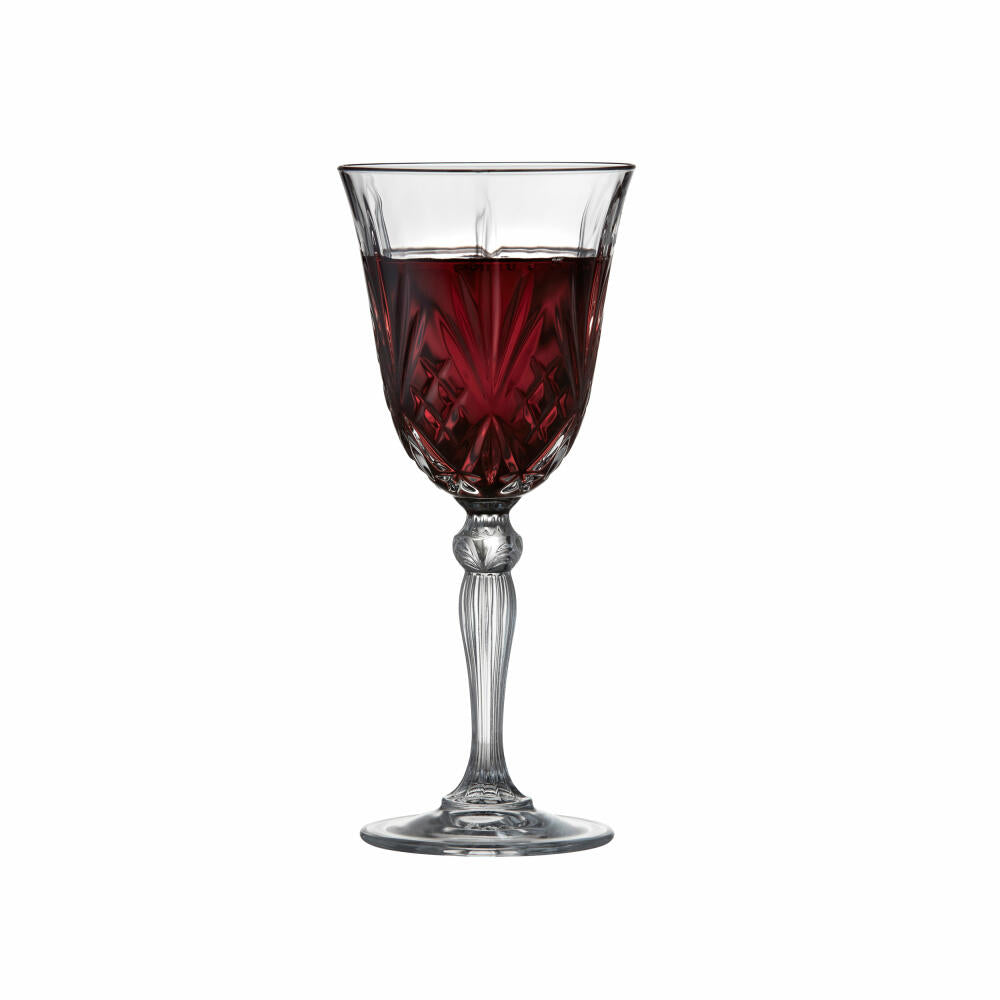 Lyngby Glass Red Wine Glass Melodia Set of 4, Crystal Glass, Clear, 270 ml, 916098