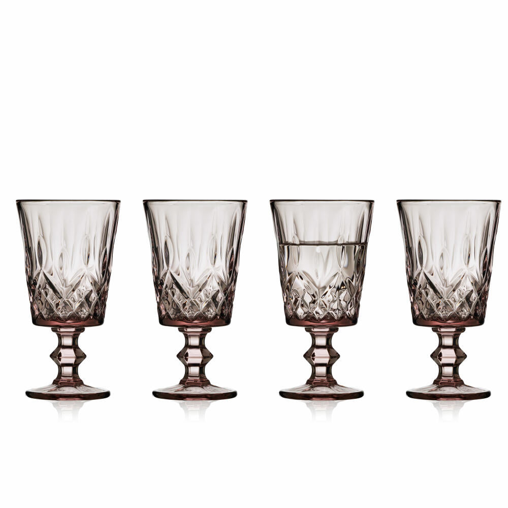 Lyngby Glas wine glass Sorrento set of 4, goblet glasses, glass, pink, 290 ml, 32367