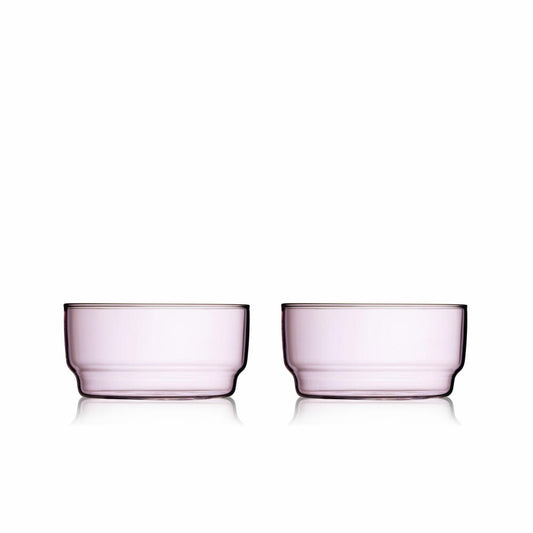 Lyngby Glas Schale Torino 2er Set, Schüsseln, Bowls, Glas, Pink, 12 cm, 32369