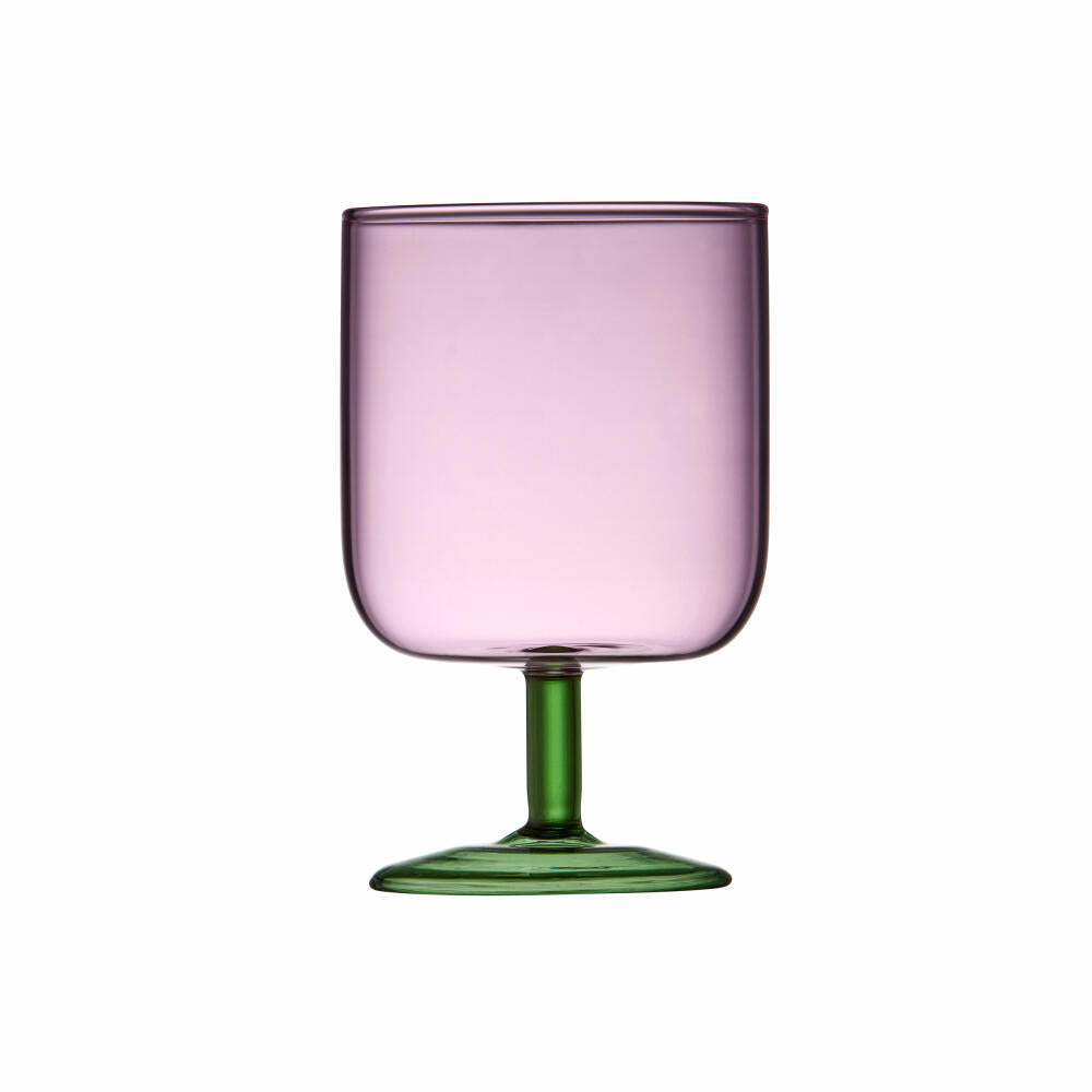 Lyngby Glas wine glass Torino set of 2, two-tone, glass, pink, green, 300 ml, 30205