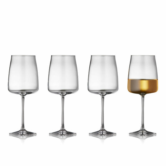 Lyngby Glas Weißweinglas Zero 4er Set, Weingläser, Kristallglas, Klar, 430 ml, 12266