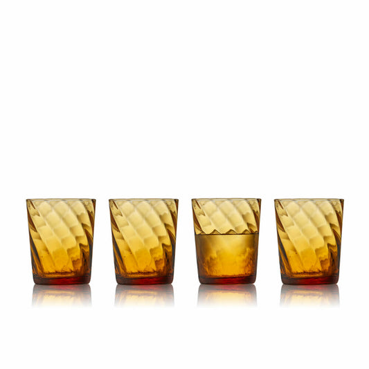 Lyngby Glas Wasserglas Vienna Amber 4er Set, Becher, Glas, Braun, 300 ml, 30190