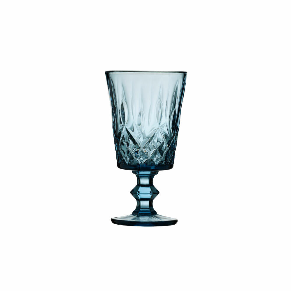 Lyngby Glas wine glass Sorrento set of 4, goblet glasses, glass, blue, 290 ml, 32360