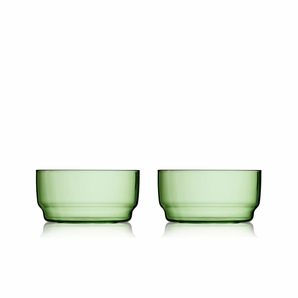 Lyngby Glas Bowl Torino Set of 2, Bowls, Glass, Green, 12 cm, 32370