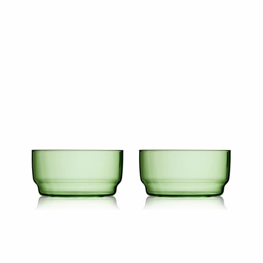 Lyngby Glas Schale Torino 2er Set, Schüsseln, Bowls, Glas, Grün, 12 cm, 32370