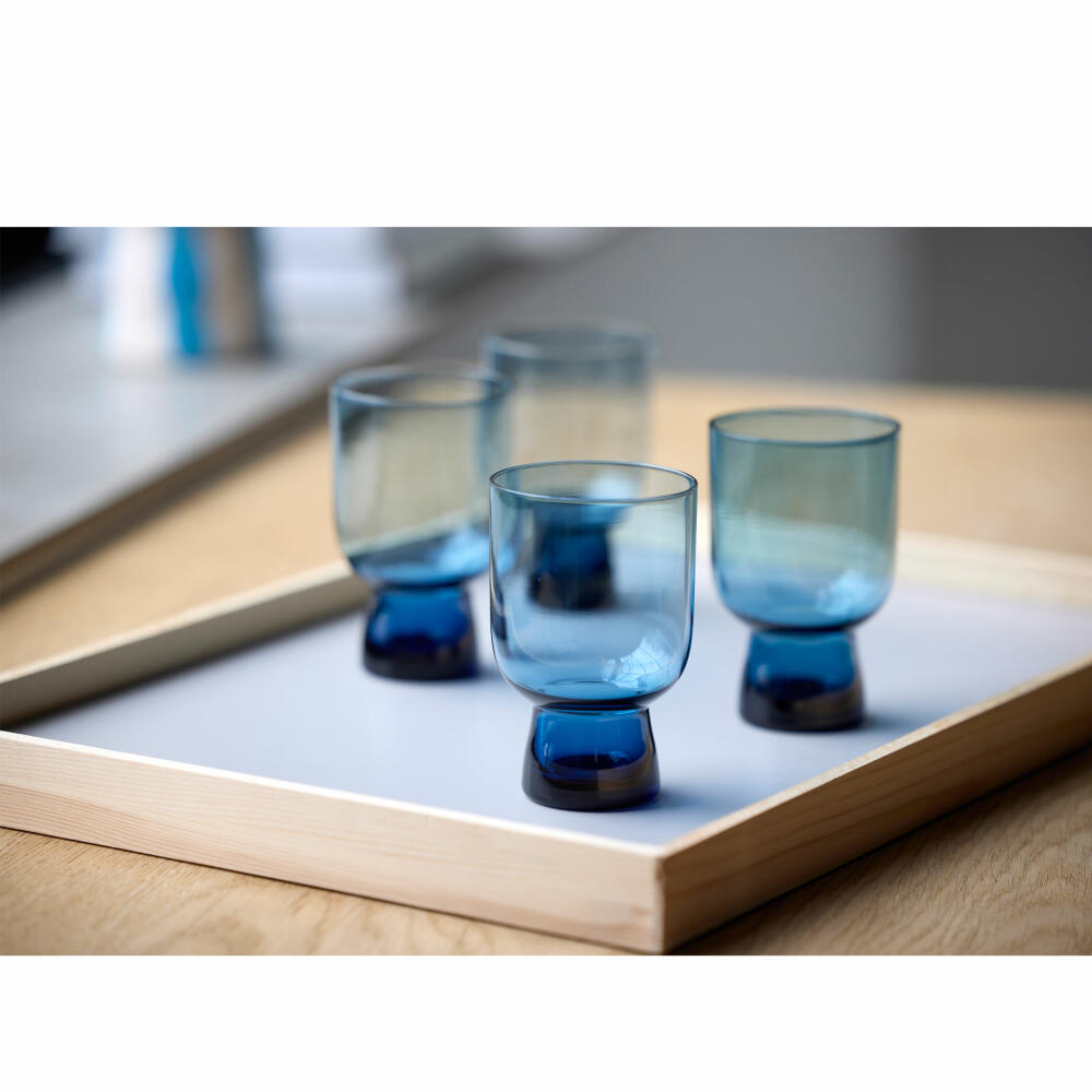 Lyngby Glas water glass Sorrento set of 4, mug, glass, blue, 300 ml, 32745