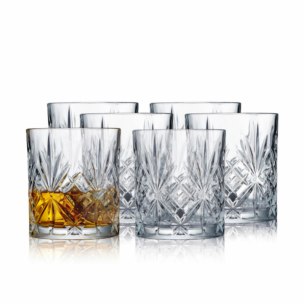 Lyngby Glass Whiskey Glass Melodia Set of 6 Tumblers, Crystal Glass, Clear, 310 ml, 916107