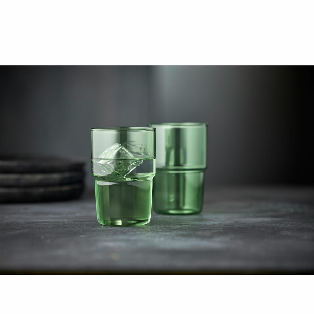 Lyngby Glas drinking glass Torino set of 2, mug, glass, green, 400 ml, 30198