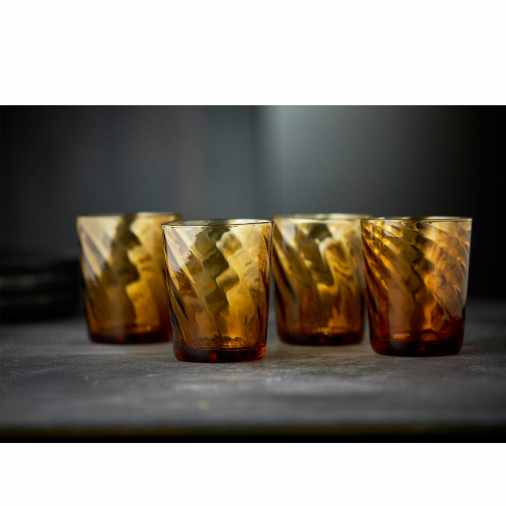 Lyngby Glas Water Glass Vienna Amber Set of 4, Mug, Glass, Brown, 300 ml, 30190