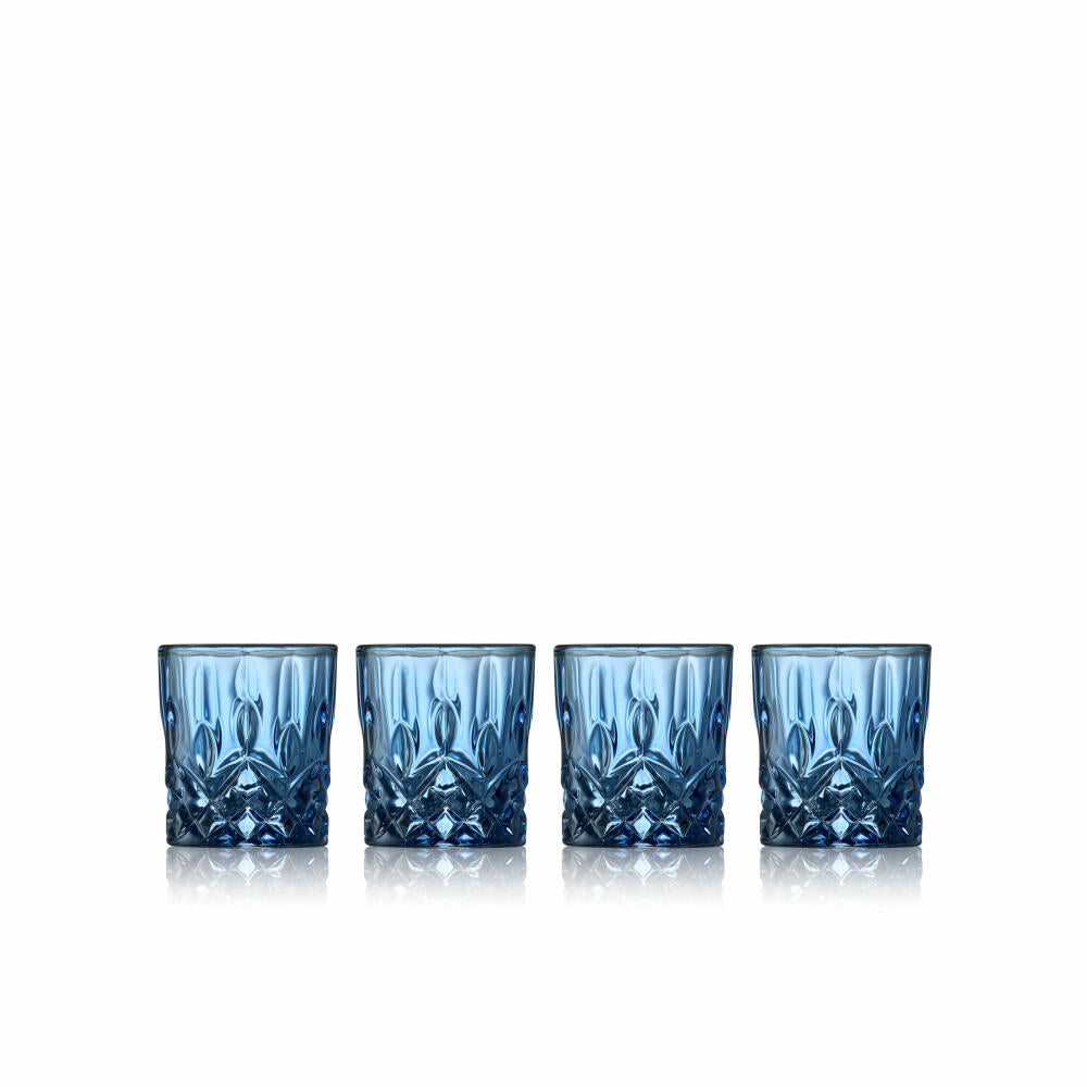 Lyngby Glas Measuring Glass Sorrento Set of 4, Measuring Cup, Glass, Blue, 40 ml, 32011