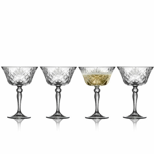 Lyngby Glas Champagne Bowl Melodia Set of 4, Crystal Glass, Transparent, 260 ml, 33655