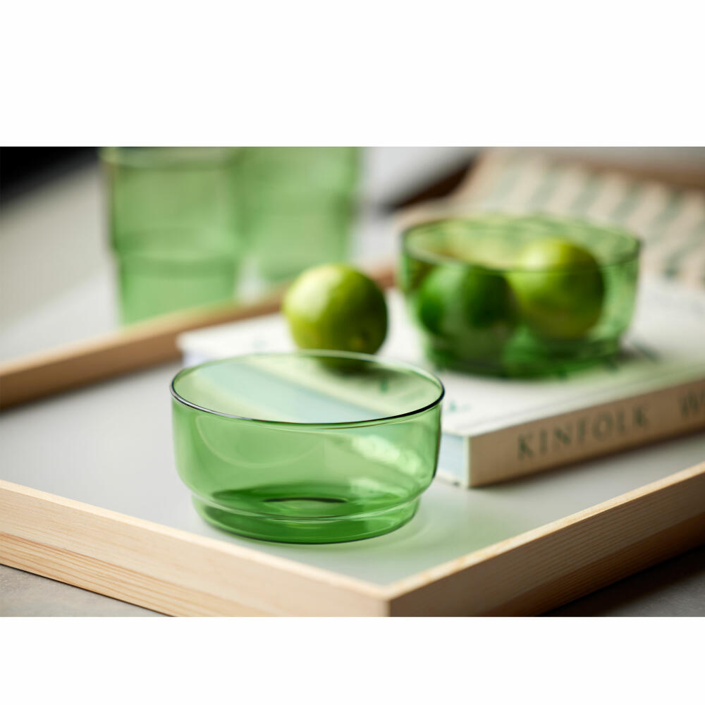 Lyngby Glas Bowl Torino Set of 2, Bowls, Glass, Green, 12 cm, 32370