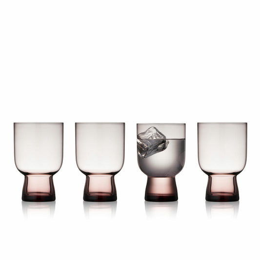 Lyngby Glas Wasserglas Sorrento 4er Set, Becher, Glas, Pink, 300 ml, 32747