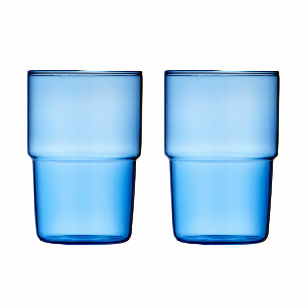 Lyngby Glas drinking glass Torino set of 2, mug, glass, blue, 400 ml, 30196