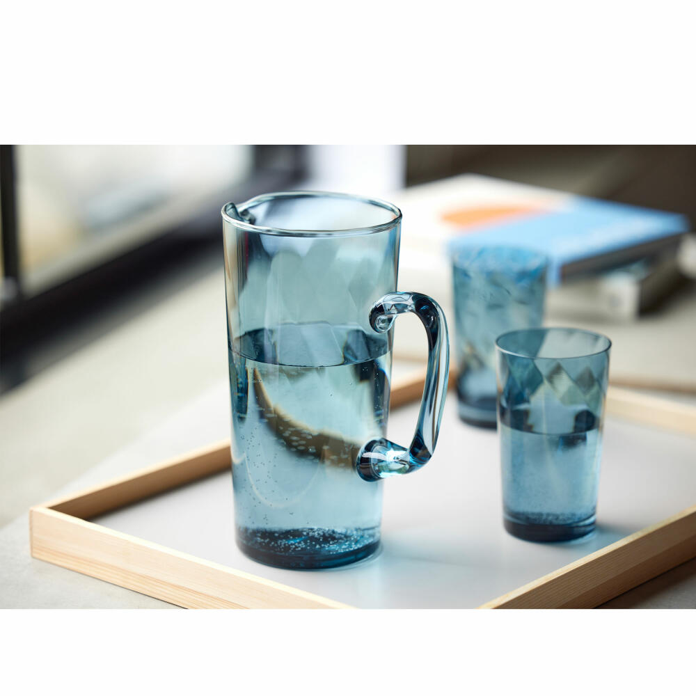 Lyngby Glas Kanne Vienna, Water Jug, Pitcher, Glass, Blue, 1.9 L, 31724