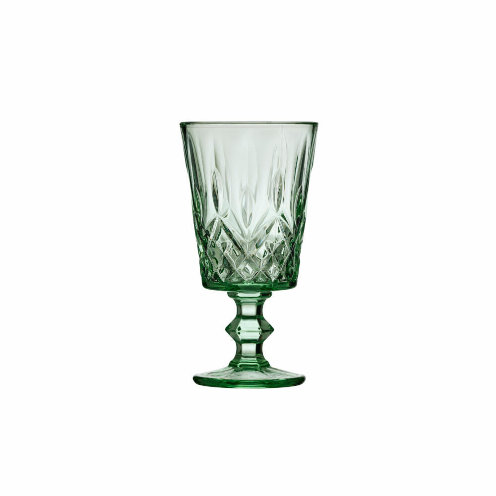 Lyngby Glas wine glass Sorrento set of 4, goblet glasses, glass, green, 290 ml, 32361