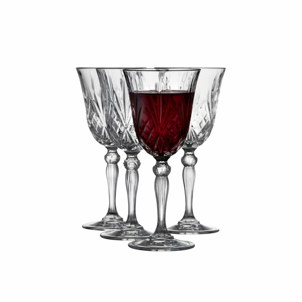 Lyngby Glass Red Wine Glass Melodia Set of 4, Crystal Glass, Clear, 270 ml, 916098