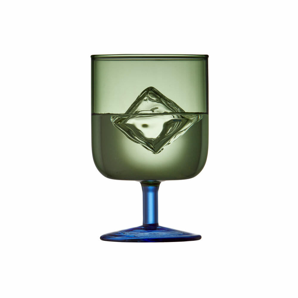 Lyngby Glas wine glass Torino set of 2, stemmed glasses, glass, green, blue, 300 ml, 30204