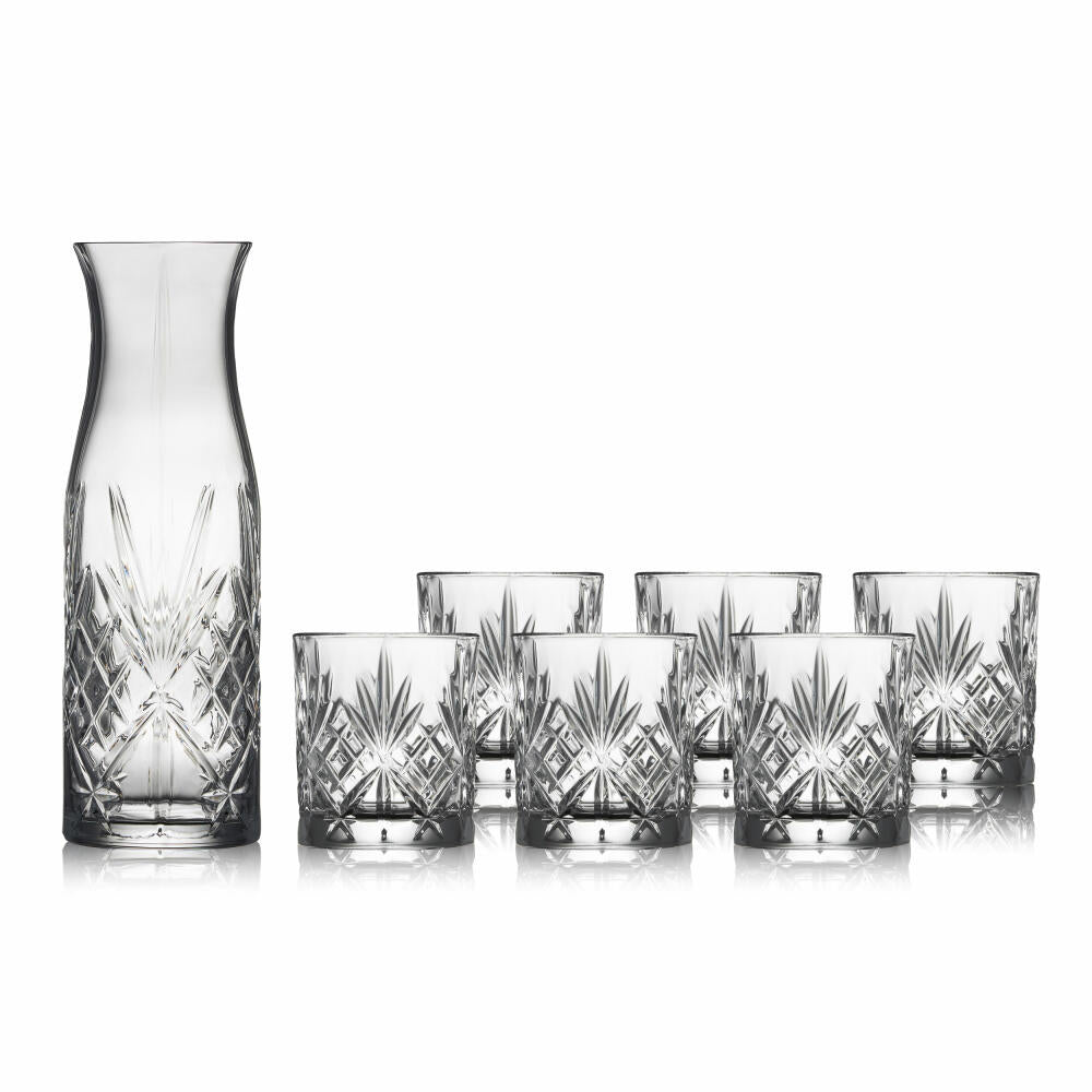 Lyngby Glas carafe set Melodia 7-piece, carafe with 6 glasses, crystal glass, clear, 10508