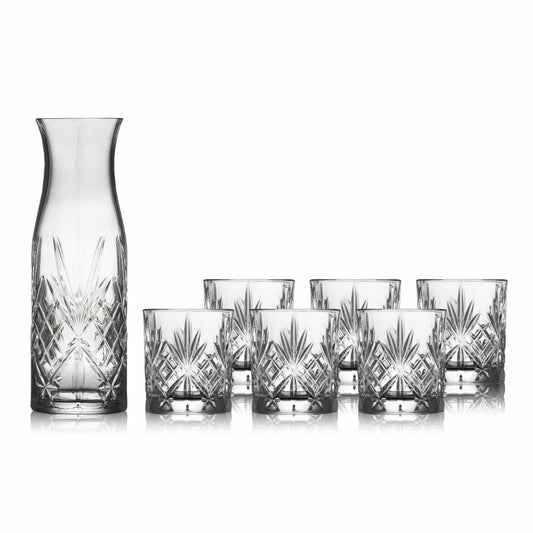 Lyngby Glas Karaffen-Set Melodia 7-tlg., Karaffe mit 6 Gläsern, Kristallglas, Klar, 10508