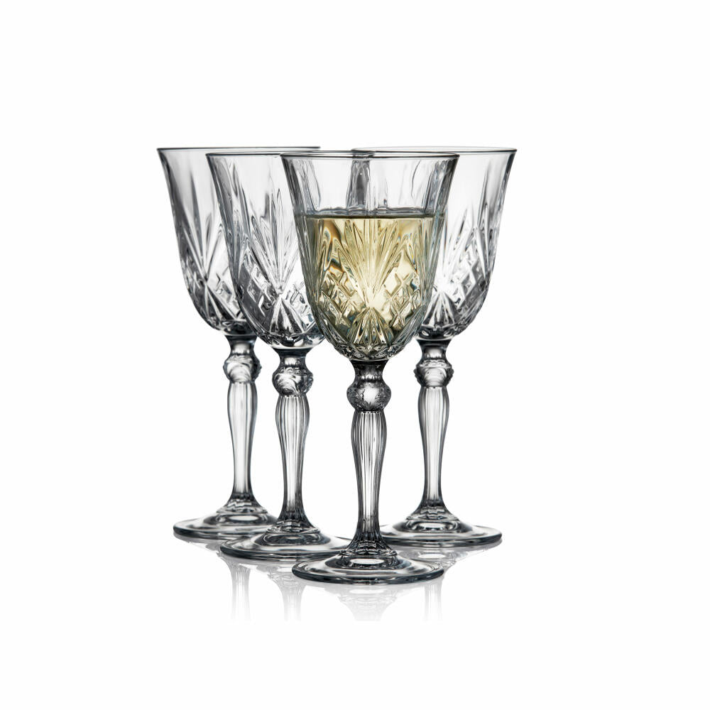 Lyngby Glas white wine glass Melodia set of 4, crystal glass, clear, 210 ml, 916099