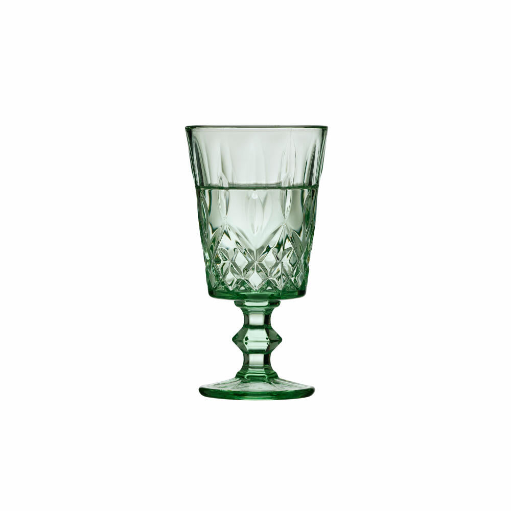 Lyngby Glas wine glass Sorrento set of 4, goblet glasses, glass, green, 290 ml, 32361