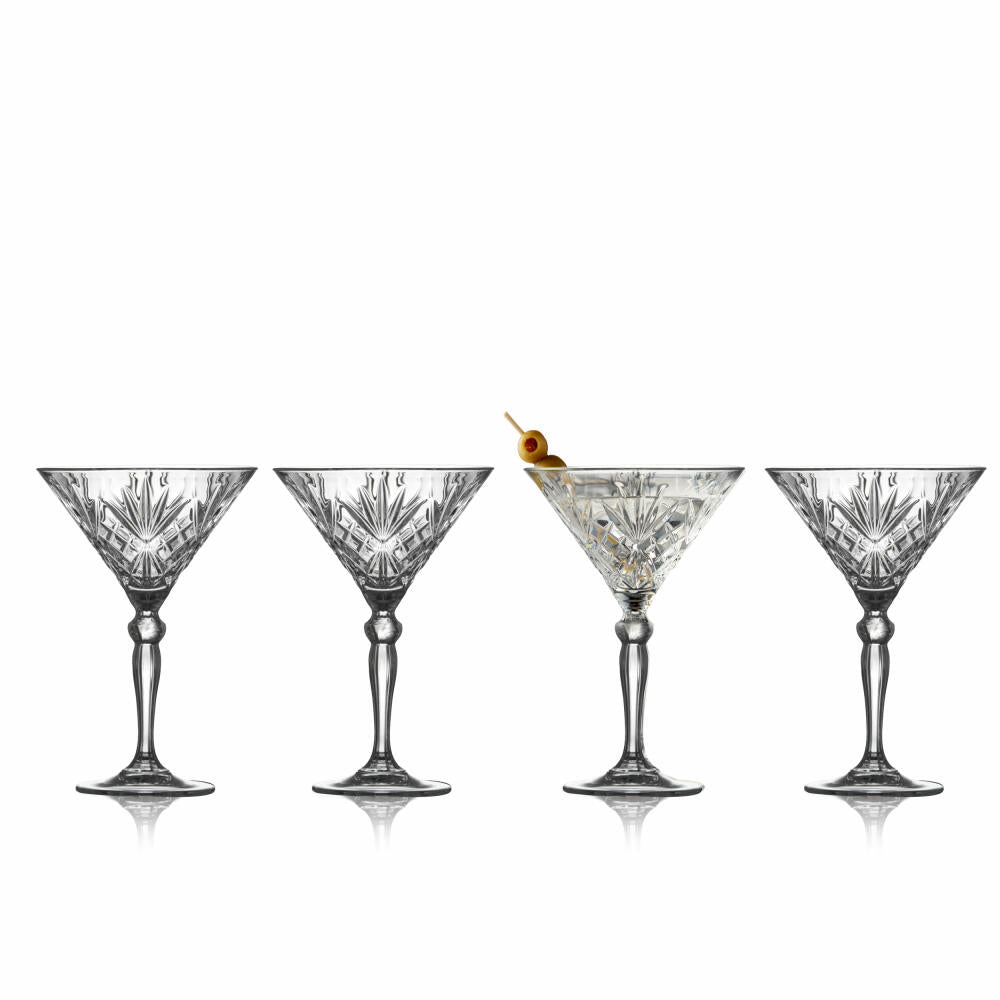 Lyngby Glass Cocktail Glass Melodia Set of 4, Crystal Glass, Transparent, 210 ml, 33657