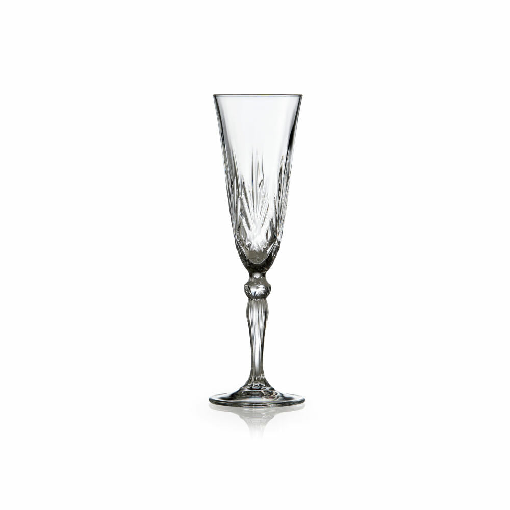 Lyngby Melodia champagne glass set of 4, crystal glass, clear, 160 ml, 916096