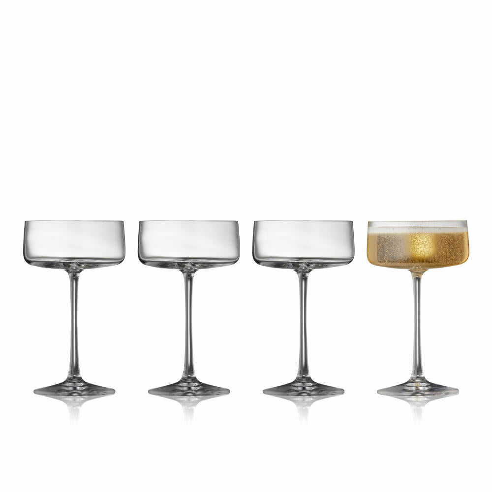 Lyngby Glas Champagne Bowl Zero Set of 4, Crystal Glass, Clear, 260 ml, 12269