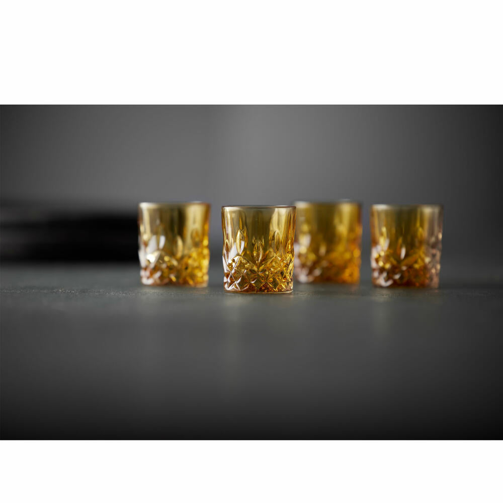 Lyngby Glas Measuring Glass Sorrento Amber Set of 4, Measuring Cup, Glass, Brown, 40 ml, 32013