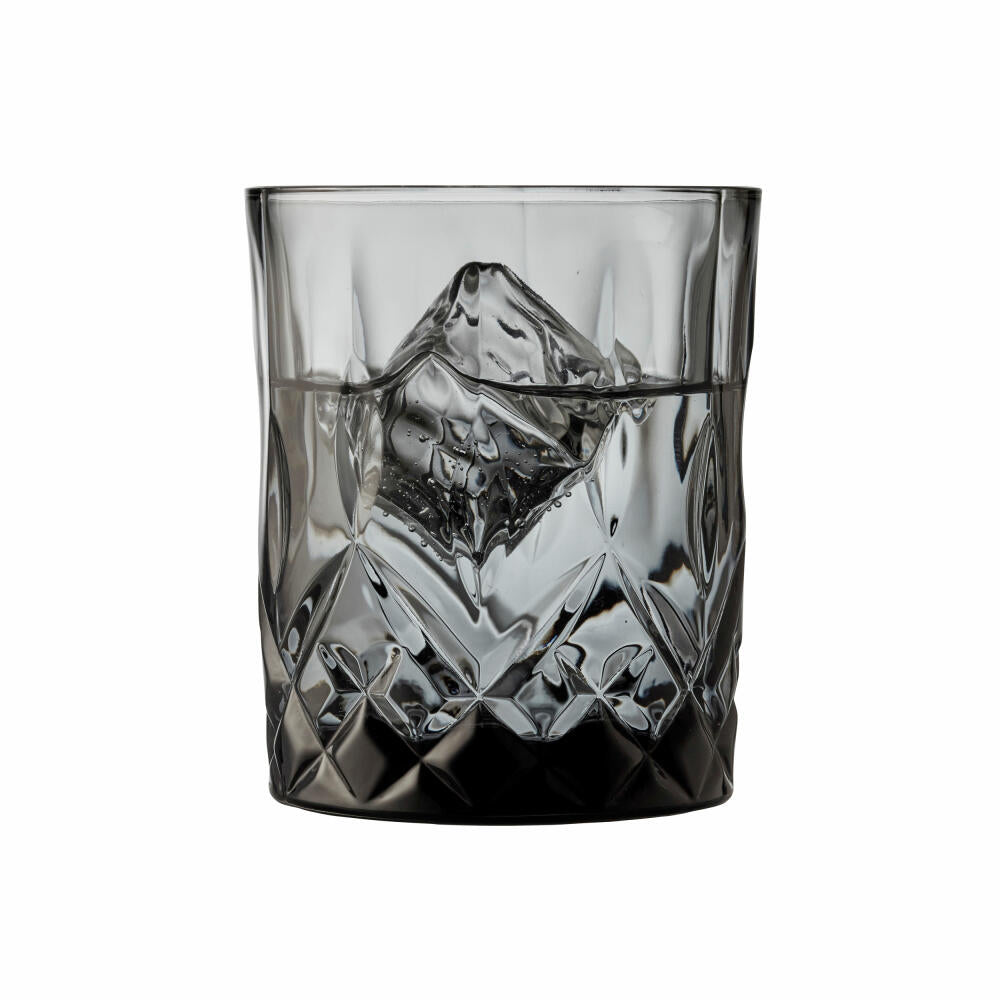 Lyngby glass whiskey glass Sorrento Smoke set of 4, tumblers, glass, gray, 320 ml, 31488