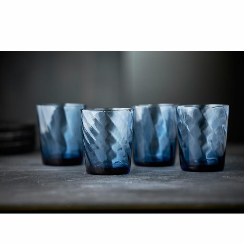 Lyngby Glas Water Glass Vienna Set of 4, Mug, Glass, Blue, 300 ml, 30188