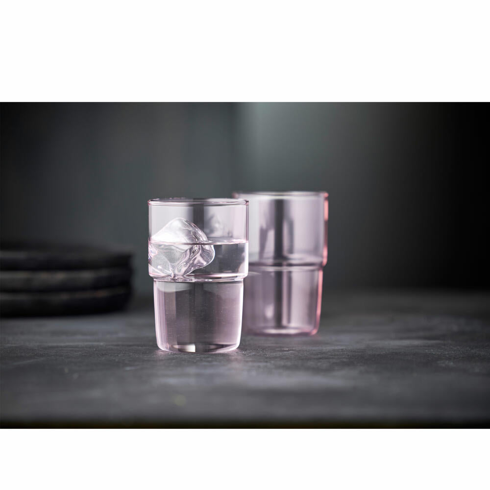 Lyngby Glas drinking glass Torino set of 2, mug, glass, pink, 400 ml, 30199