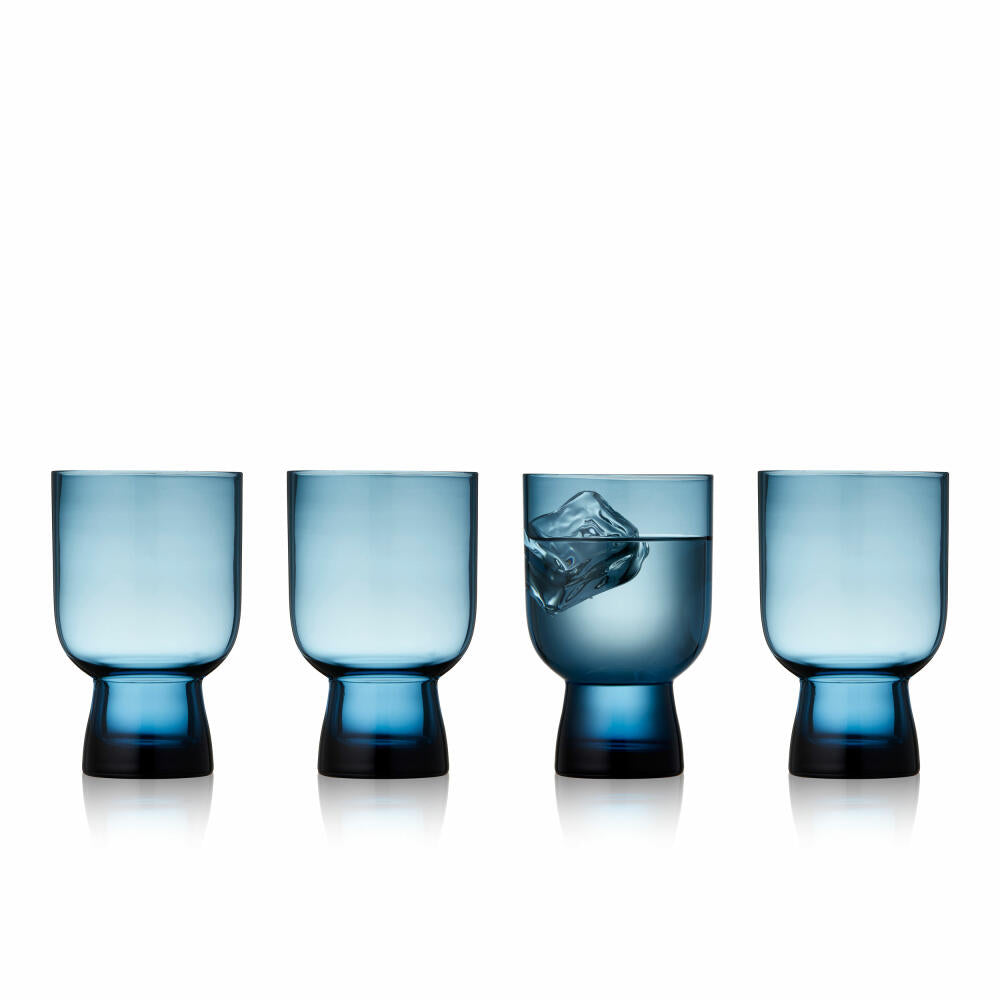 Lyngby Glas water glass Sorrento set of 4, mug, glass, blue, 300 ml, 32745