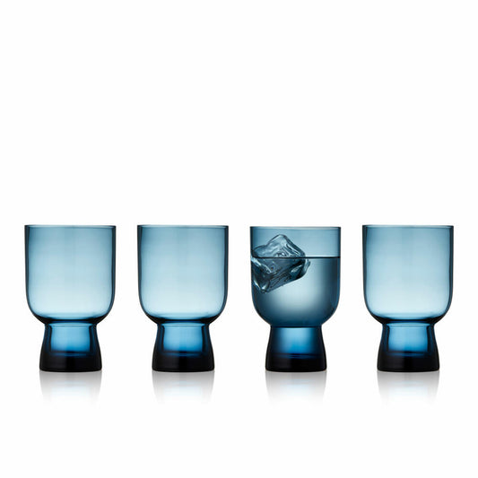 Lyngby Glas Wasserglas Sorrento 4er Set, Becher, Glas, Blau, 300 ml, 32745