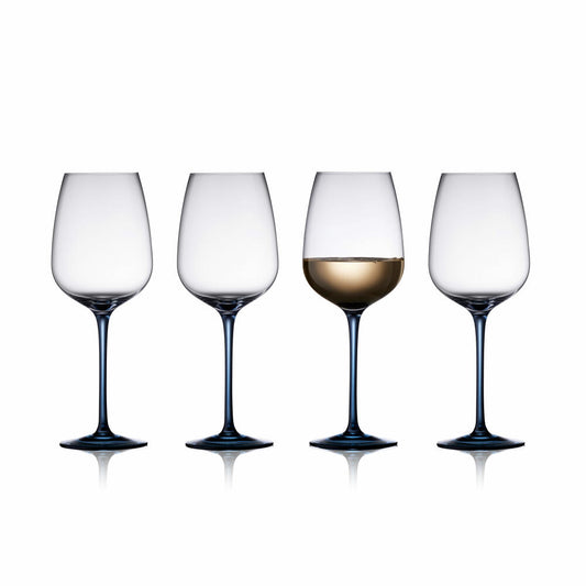 Lyngby Glas wine glass Vienna set of 4, stemmed glasses, glass, blue, 530 ml, 31726