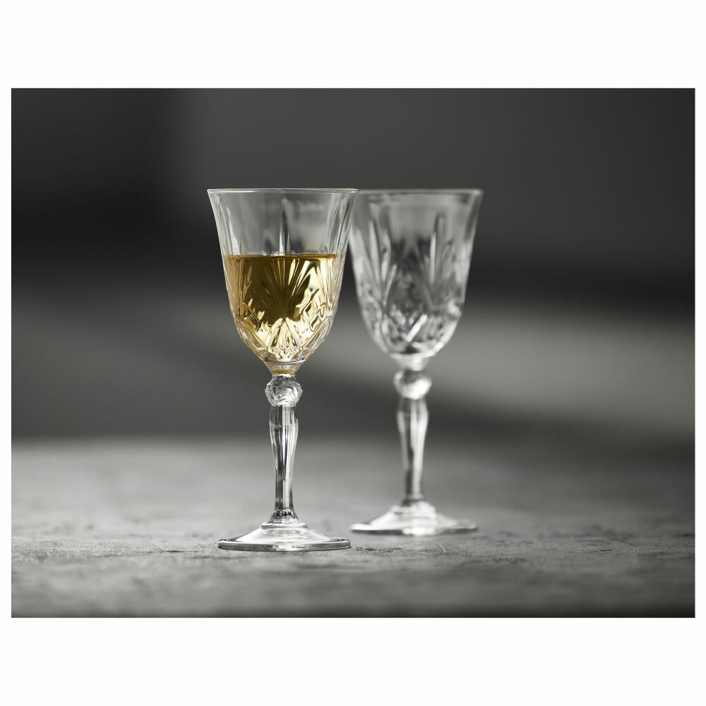 Lyngby Glas white wine glass Melodia set of 4, crystal glass, clear, 210 ml, 916099