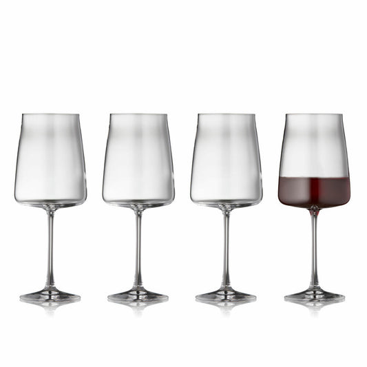 Lyngby Glas Rotweinglas Zero 4er Set, Weingläser, Kristallglas, Klar, 540 ml, 12267