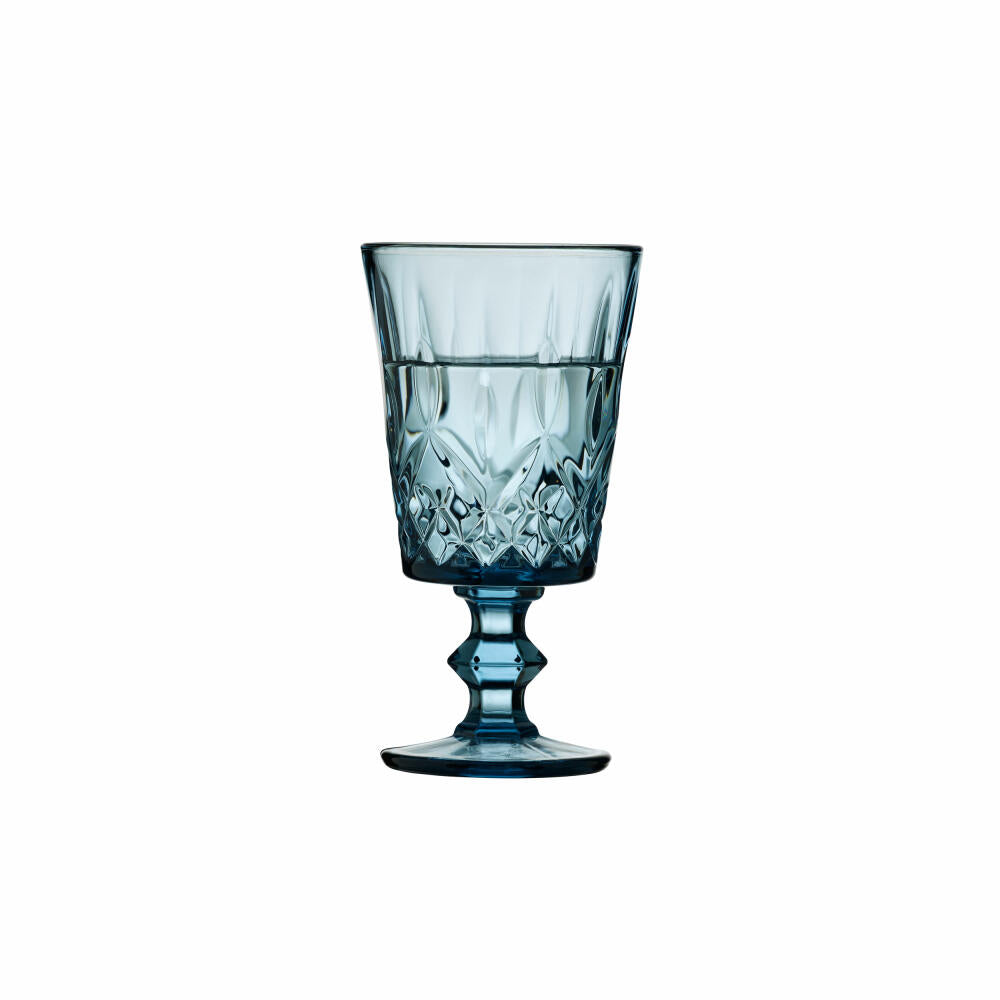 Lyngby Glas wine glass Sorrento set of 4, goblet glasses, glass, blue, 290 ml, 32360