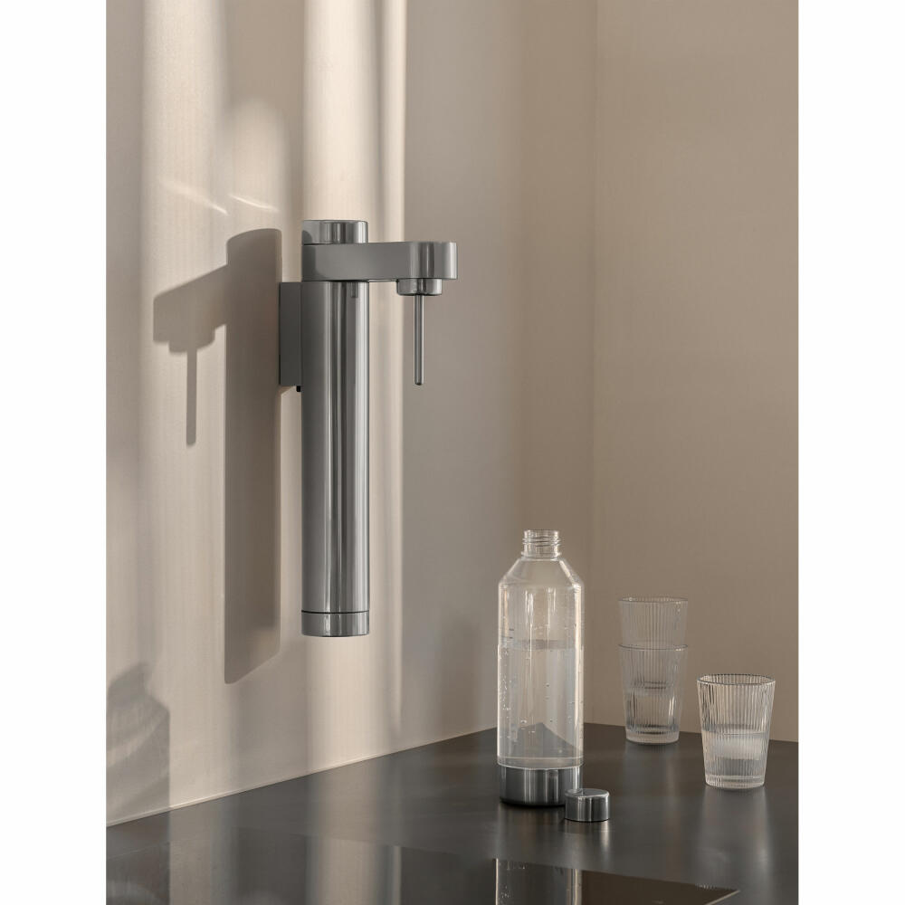 Stelton Brus water carbonator with wall bracket, stainless steel, plastic, Steel, 2102