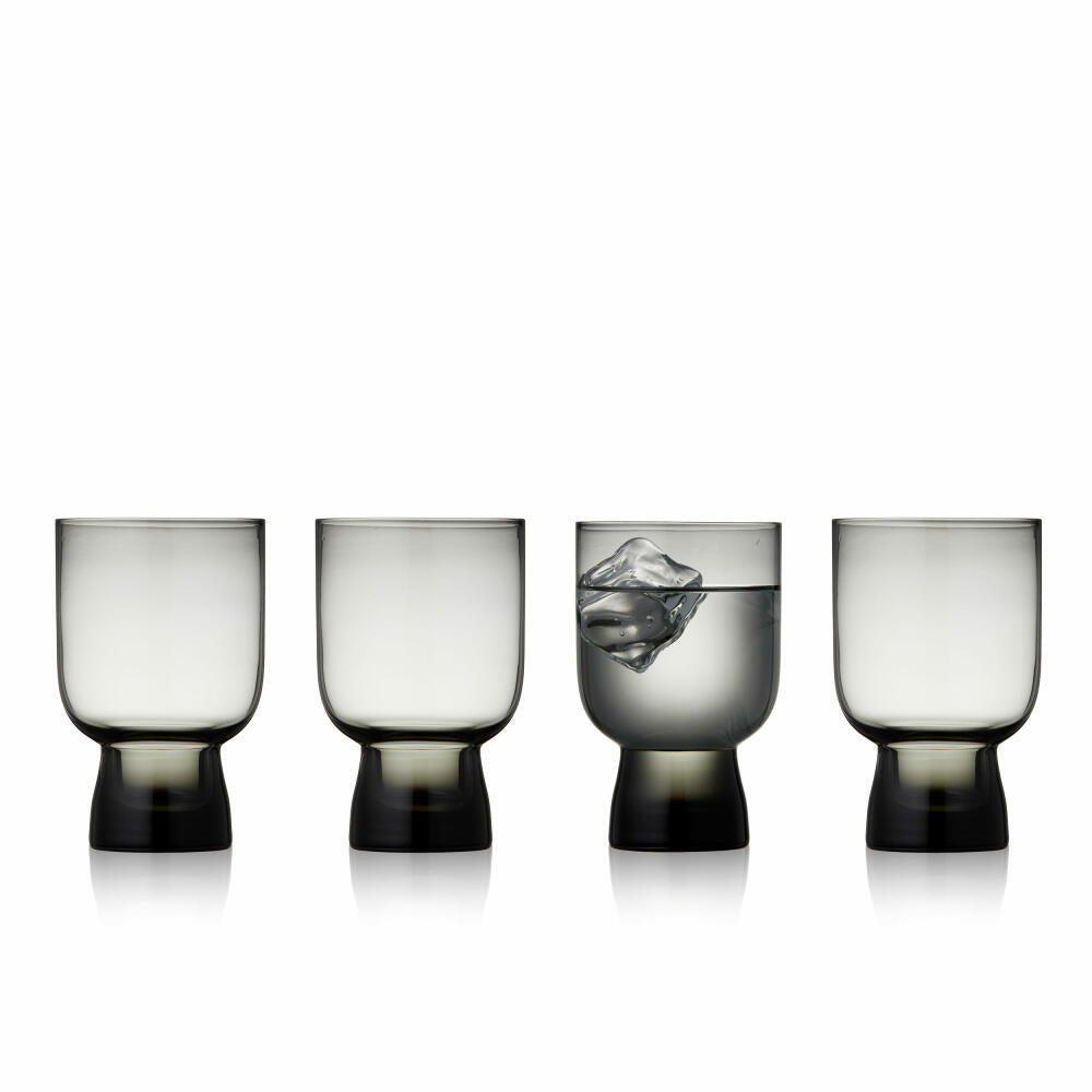 Lyngby Glas Water Glass Sorrento Smoke Set of 4, Mug, Glass, Grey, 300 ml, 32749