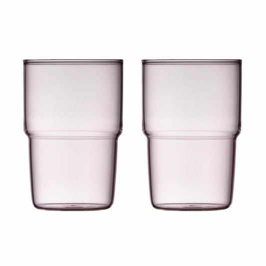 Lyngby Glas Trinkglas Torino 2er Set, Becher, Glas, Pink, 400 ml, 30199