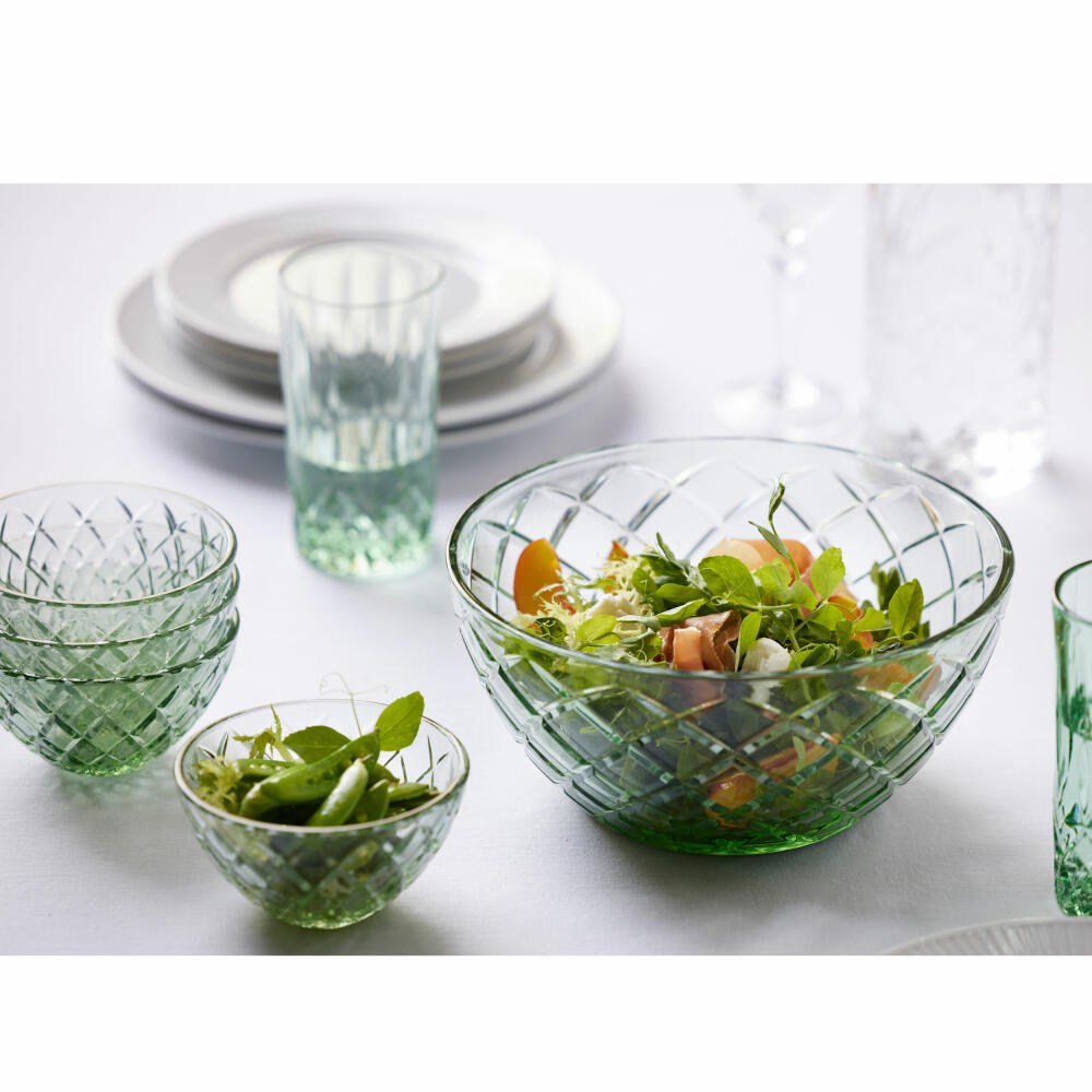 Lyngby Glas Highball Glass Sorrento Set of 4, Long Drink Glasses, Glass, Green, 380 ml, 31481