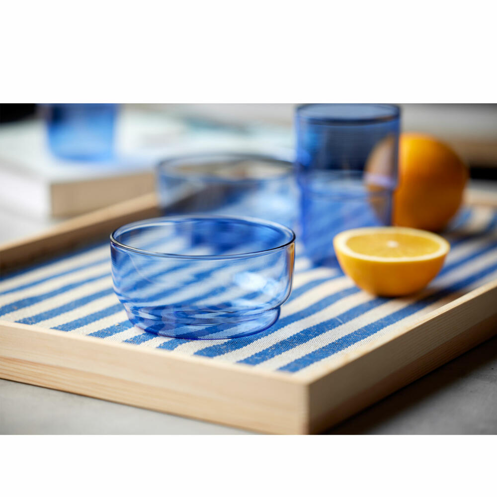 Lyngby Glas Bowl Torino Set of 2, Bowls, Glass, Blue, 12 cm, 32368