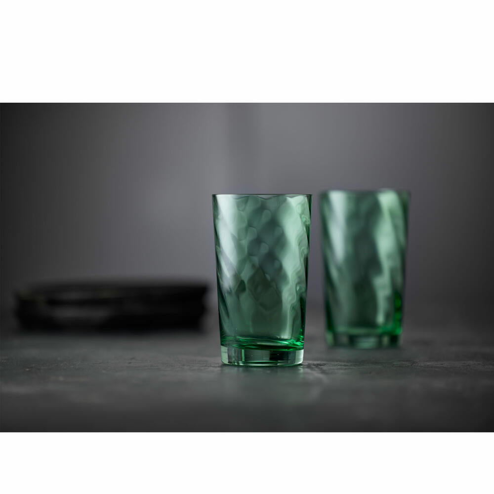 Lyngby Glas Highball Glass Vienna Set of 4, Long Drink Glasses, Glass, Green, 450 ml, 31721