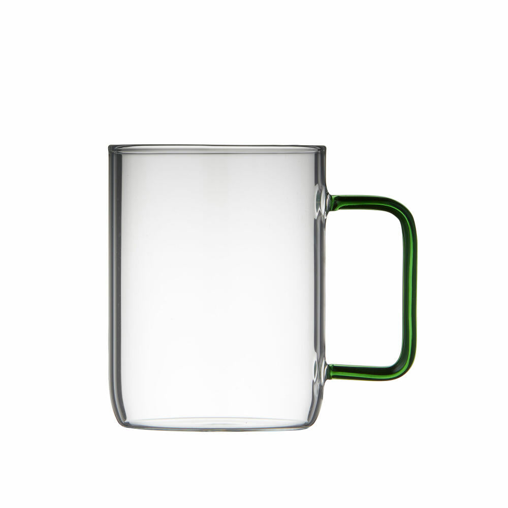 Lyngby Glas Torino glass mugs set of 2, handle mugs, glass, green, 400 ml, 32768