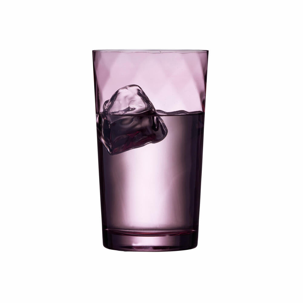 Lyngby Glass Highball Glass Vienna Purple Set of 4 Long Drink Glasses, Glass, Purple, 450 ml, 31723