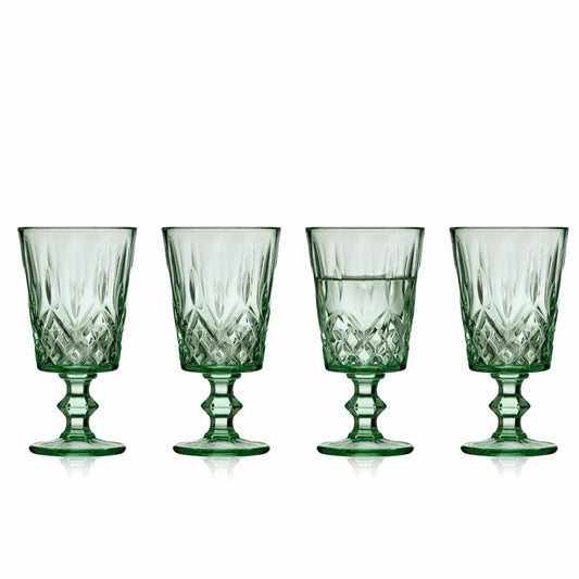 Lyngby Glas Weinglas Sorrento 4er Set, Kelchgläser, Glas, Grün, 290 ml, 32361