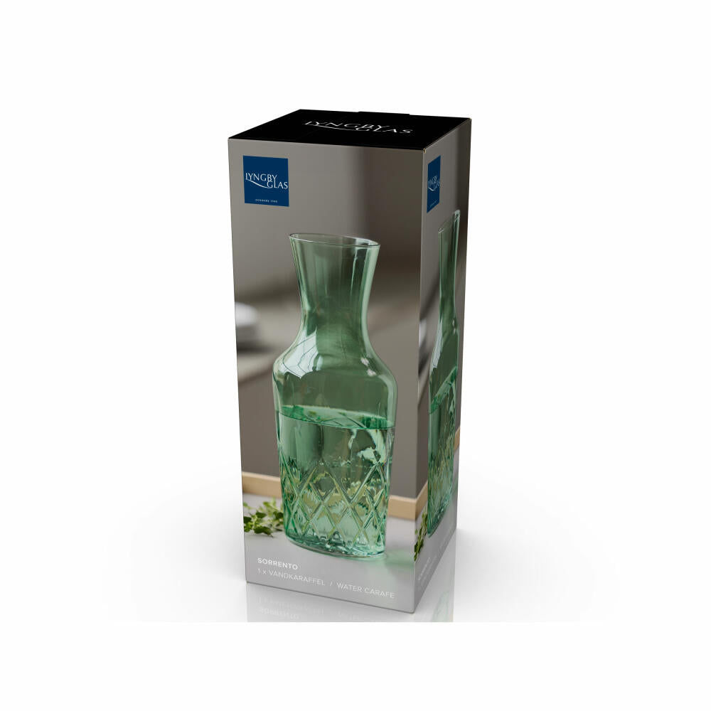 Lyngby Glass Water Carafe Sorrento, Jug, Carafe, Glass, Green, 1 L, 32757