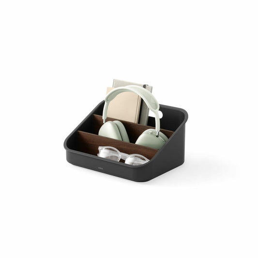 Umbra Bellwood Pantry Organizer with 3 Compartments, Plastic, Wood, Black, Walnut, 1019940-048